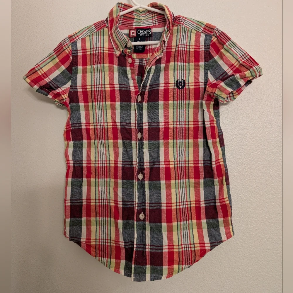 Chaps Multicolor Plaid Cotton Shirt Size 6